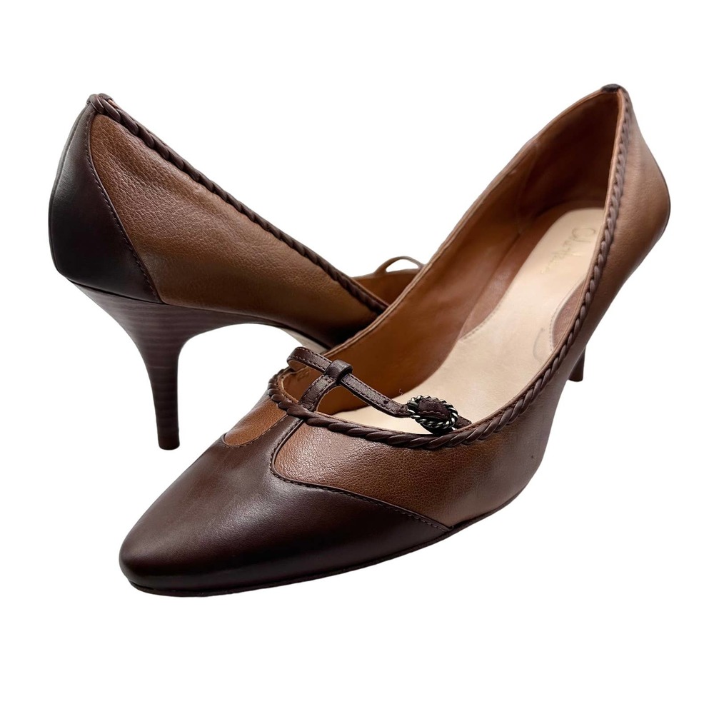 Cole Haan | Women | Nira Neutral Two Tone Leather Kitten Heels | Size 9.5 B